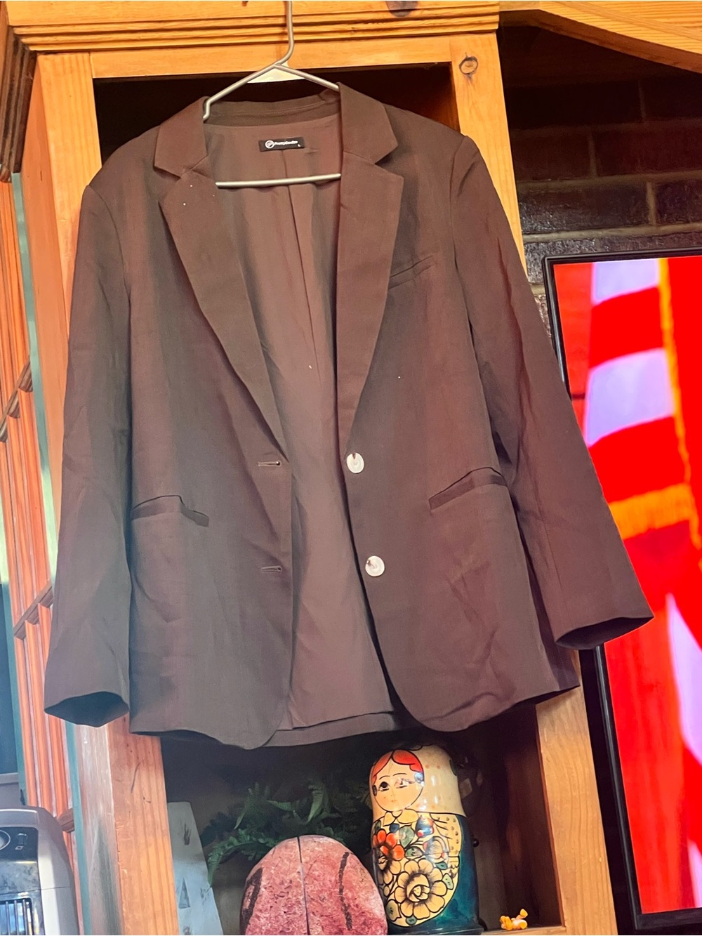 Women's Black Single-Breasted Blazer Jacket